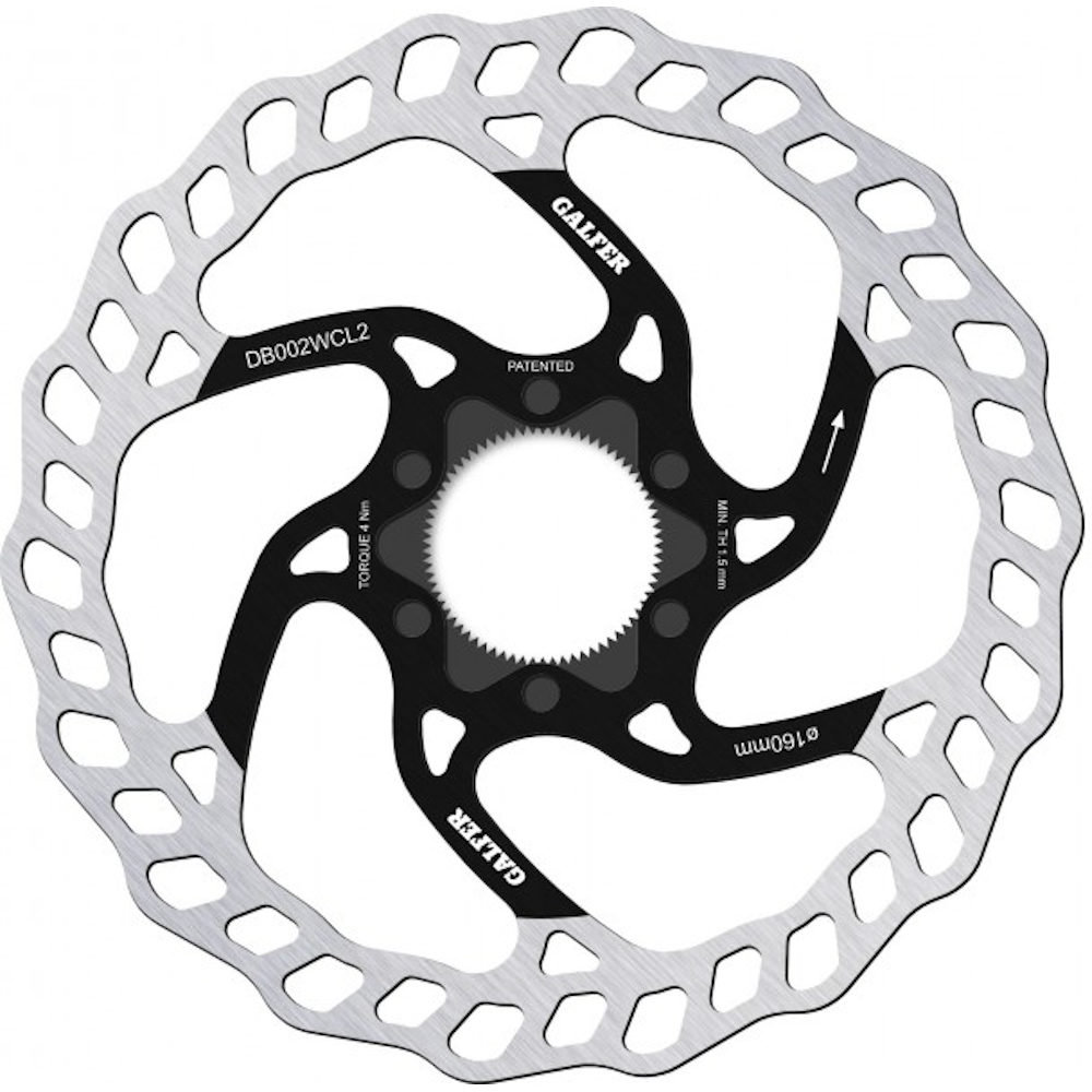 Disque de frein Galfer Wave 2,0 mm d'épaisseur, verrouillage central, toutes tailles 160 180 200 203 223 VTT