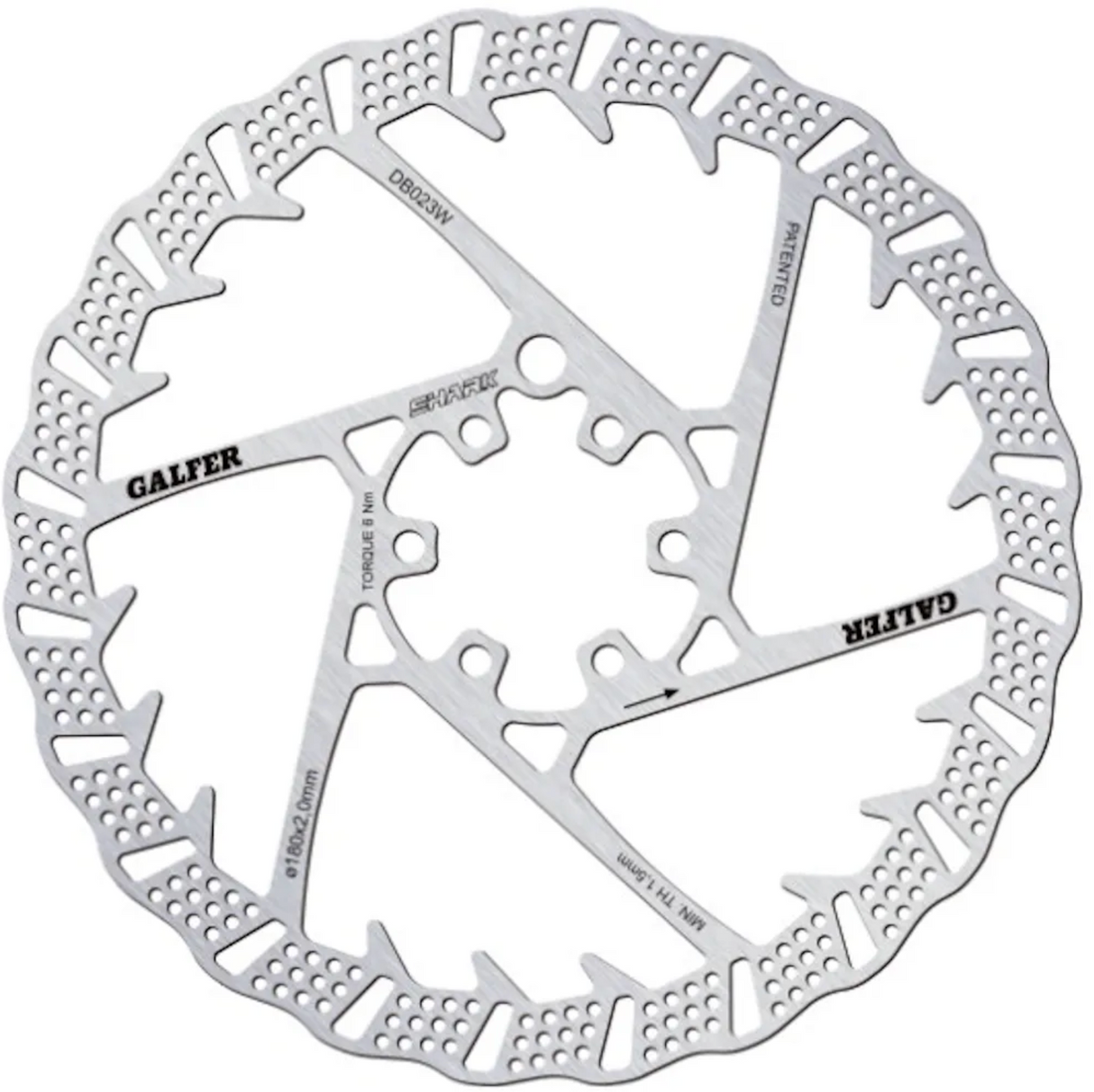 Galfer Shark Disc Rotor 2.0mm All Sizes 160 180 203 223mm 6 Bolt Brake MTB New!