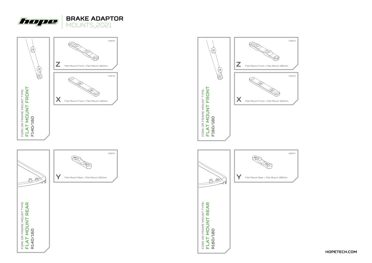 Hope Disc Brake Caliper Mount Adapters BLACK - HBM