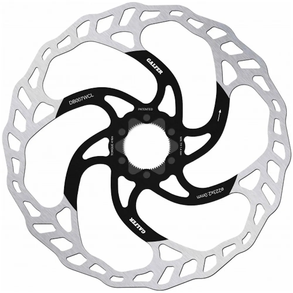 Disque de frein Galfer Wave 2,0 mm d'épaisseur, verrouillage central, toutes tailles 160 180 200 203 223 VTT