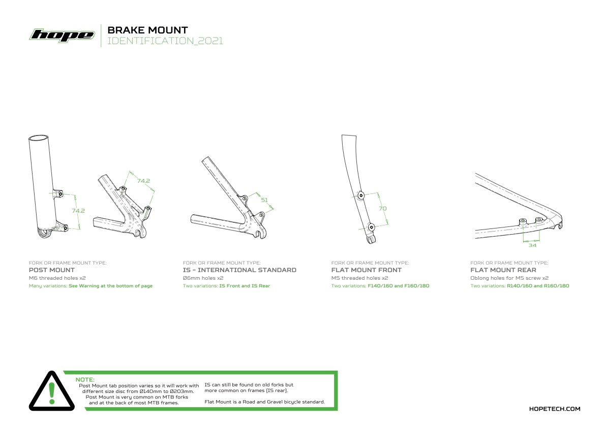 Hope Disc Brake Caliper Mount Adapters BLACK - HBM
