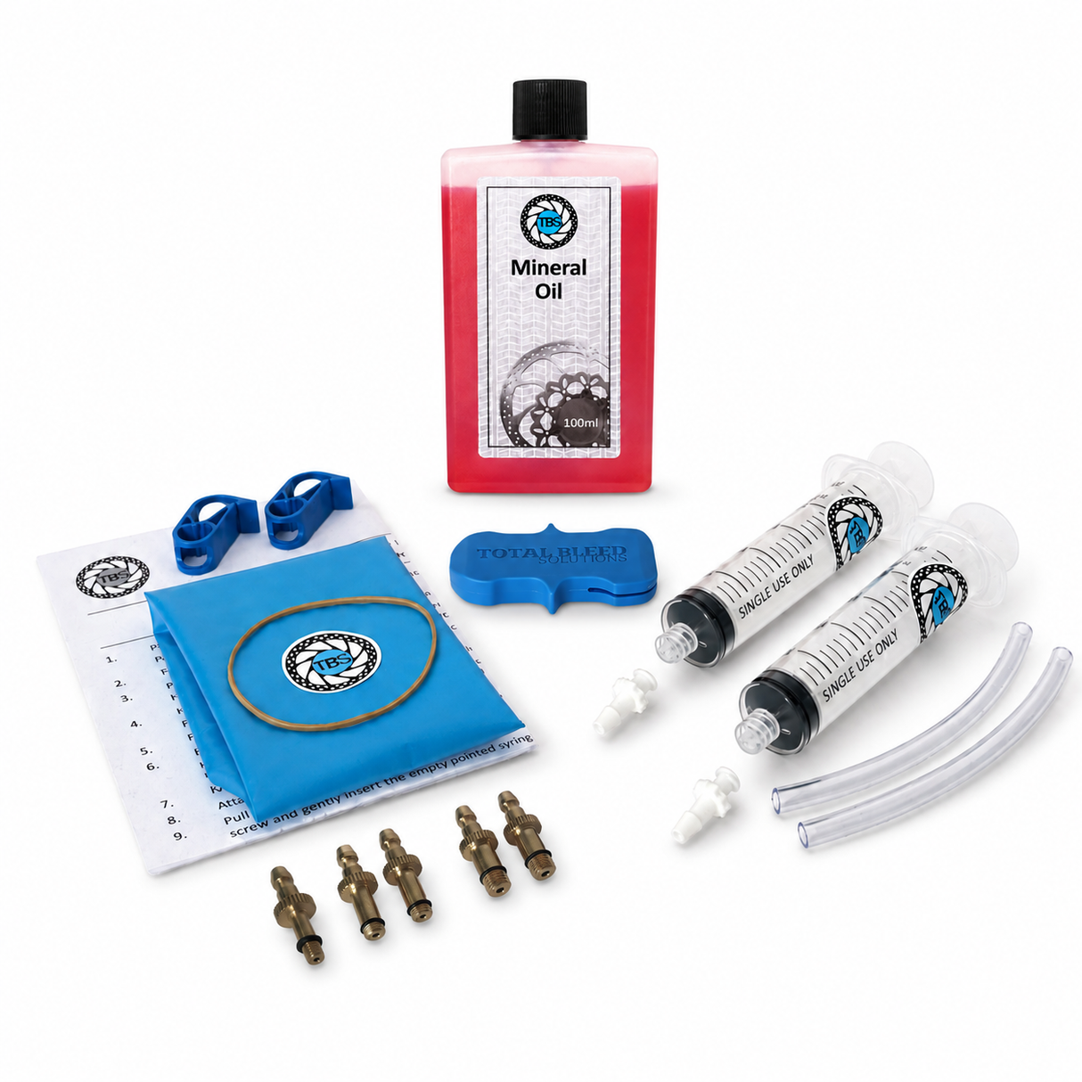 TBS Bleed Kit for Clarks With Optional 100ml Mineral or DOT Fluid
