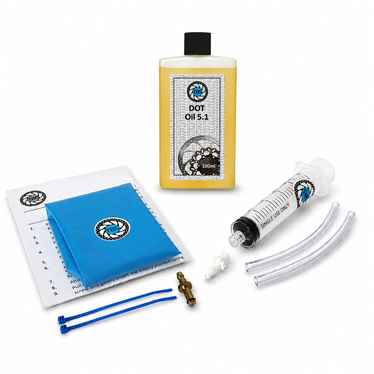 Kit de purge TBS pour Giant Mountain/Roots avec liquide DOT 100 ml en option