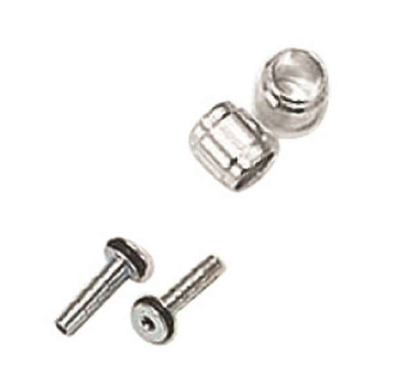 Pack de 2 durites de frein TEKTRO Olive et inserts TBS. Argent