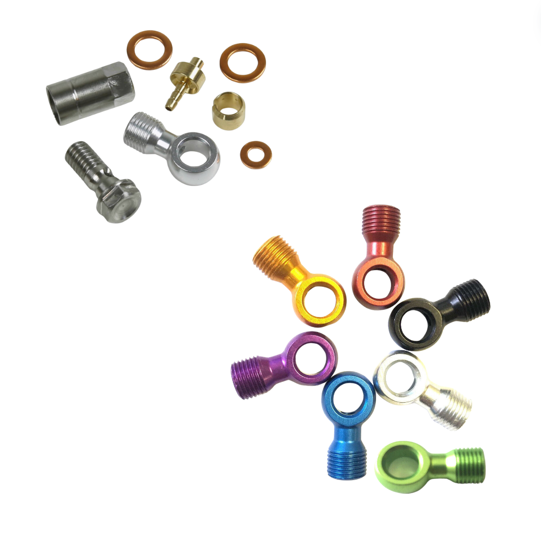 Hope 90 Degree Banjo Connector Pack: For 5mm Black Hose - All Colours