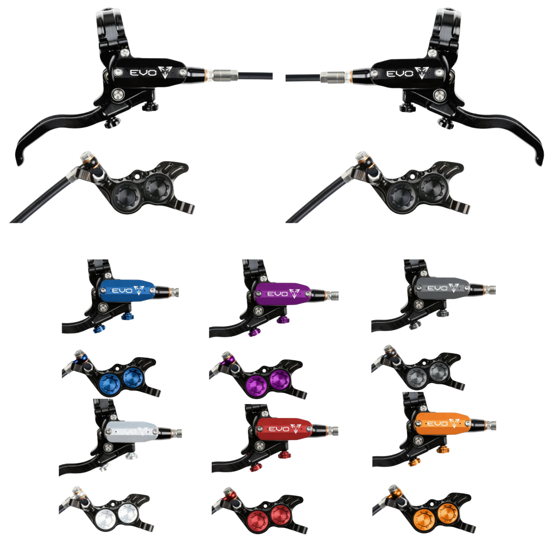 Hope EVO GR4 Complete Disc Brake No Rotor Black Hose - All Colours