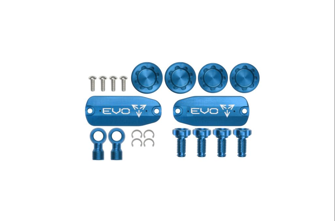Hope EVO GR4 Brake Custom Kit - Lids Bore Caps Banjo Adj Screws All Colours.