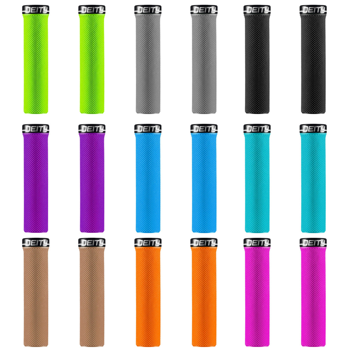 Deity Slimfit Lock-On Grips: Thin Single Clamp Mountain Bike MTB - All Colours