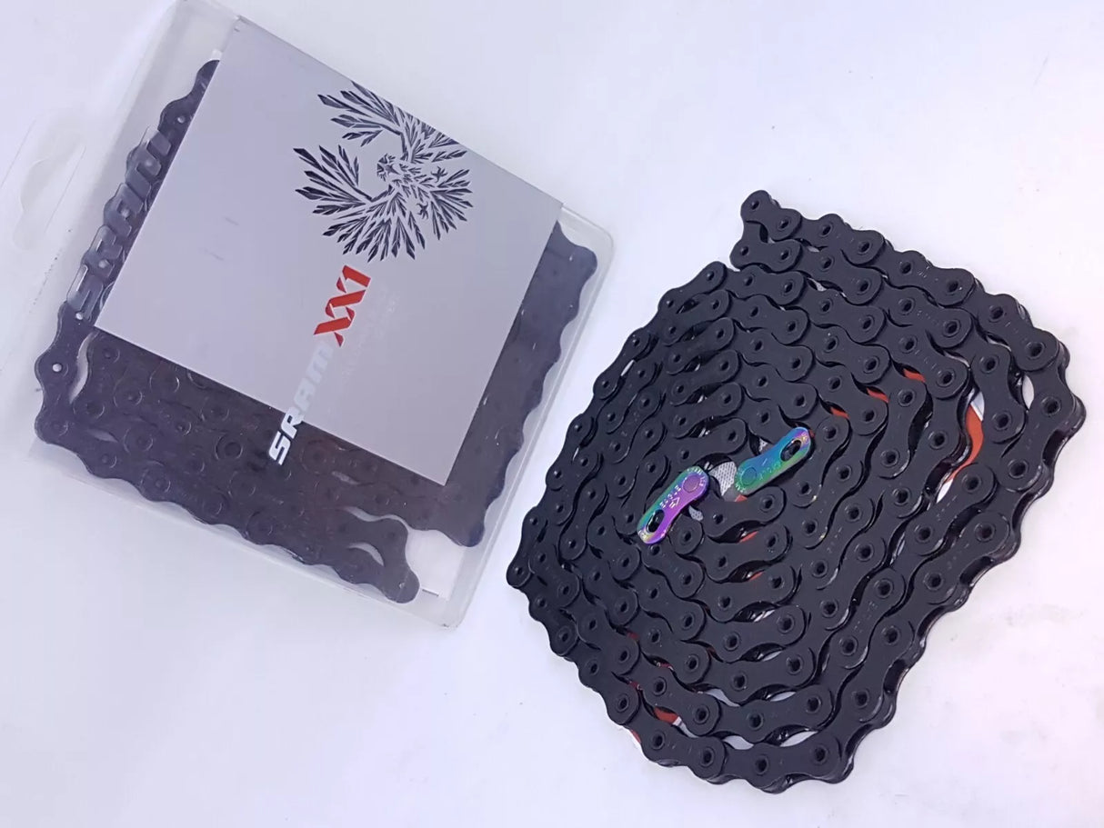 SRAM Eagle XX1 12 speed Chain Hollow Pin 126 Links - Gold Rainbow Black Copper