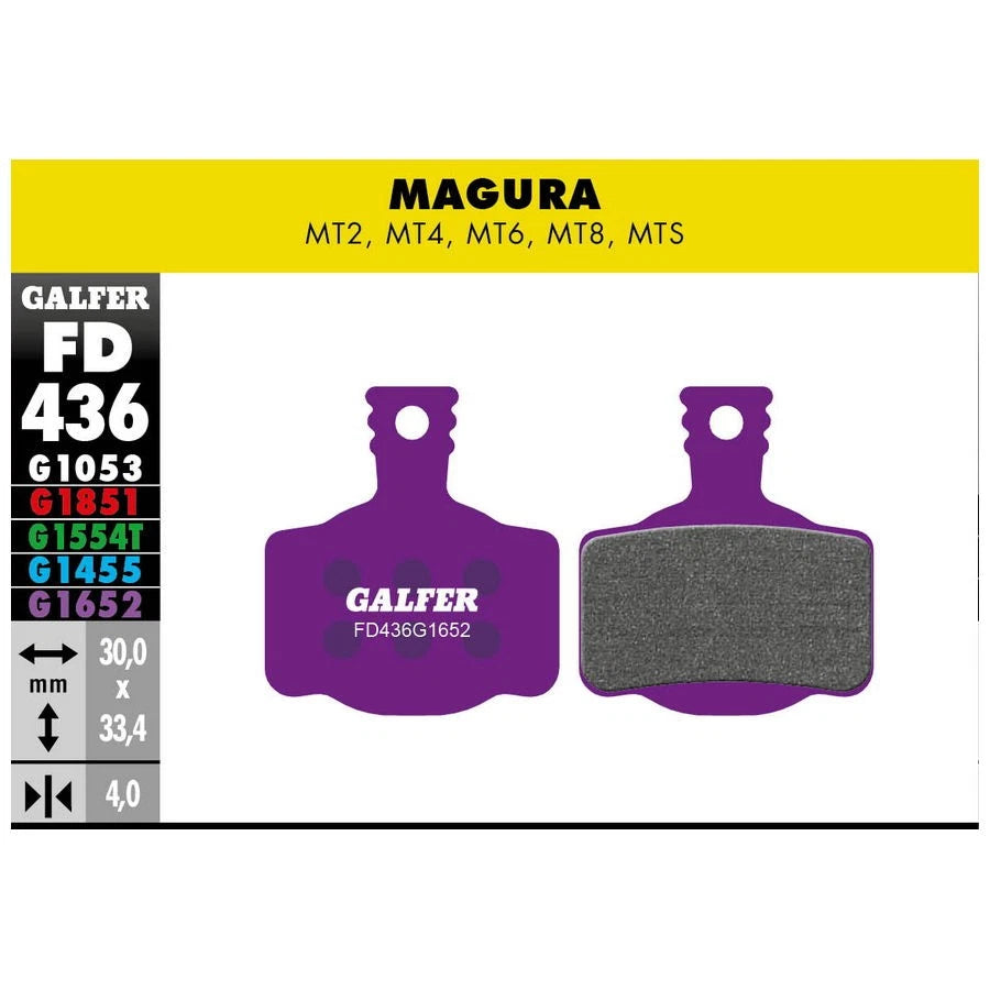 Galfer Brake Pads For Magura MT2 MT4 MT6 MT8 MTS FD436 G1652 - eBike Purple