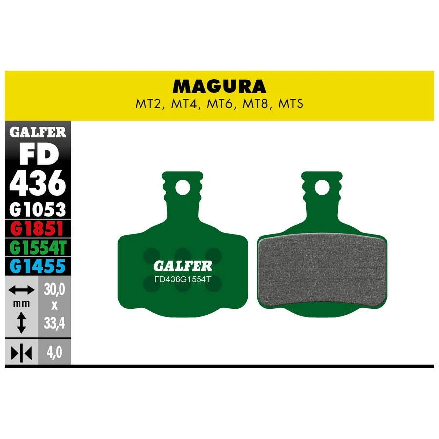 Galfer Brake Pads For Magura MT2 MT4 MT6 MT8 MTS FD436 G1554T - Pro Green