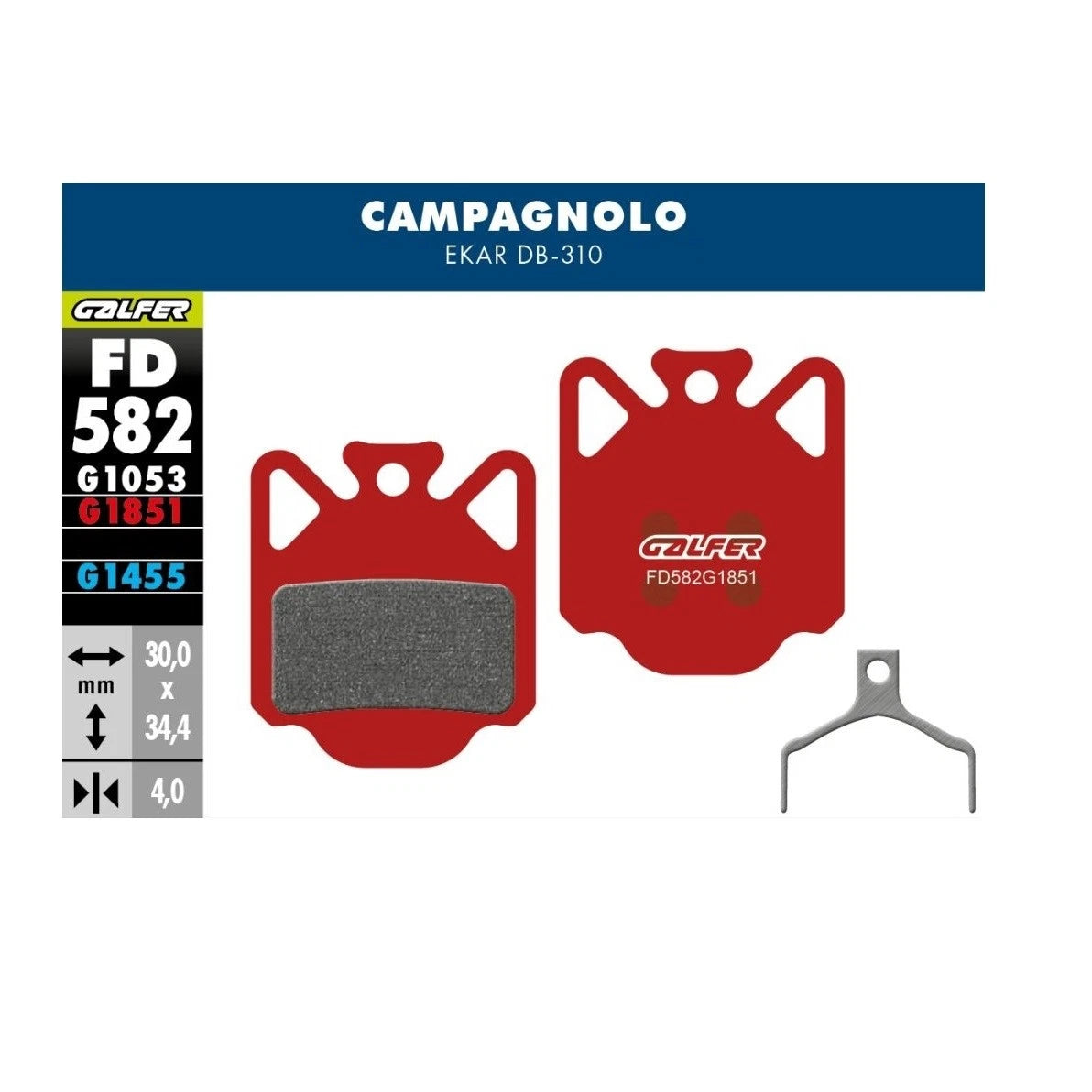 Galfer Disc Brake Pads for Campagnolo Ekar DB 310 FD582 G1851 - Advanced Red