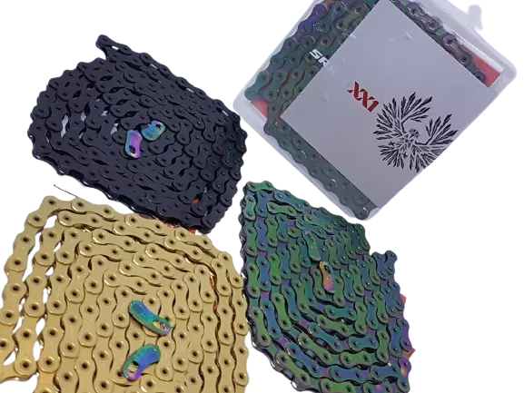 SRAM Eagle XX1 12 speed Chain Hollow Pin 126 Links - Gold Rainbow Black Copper