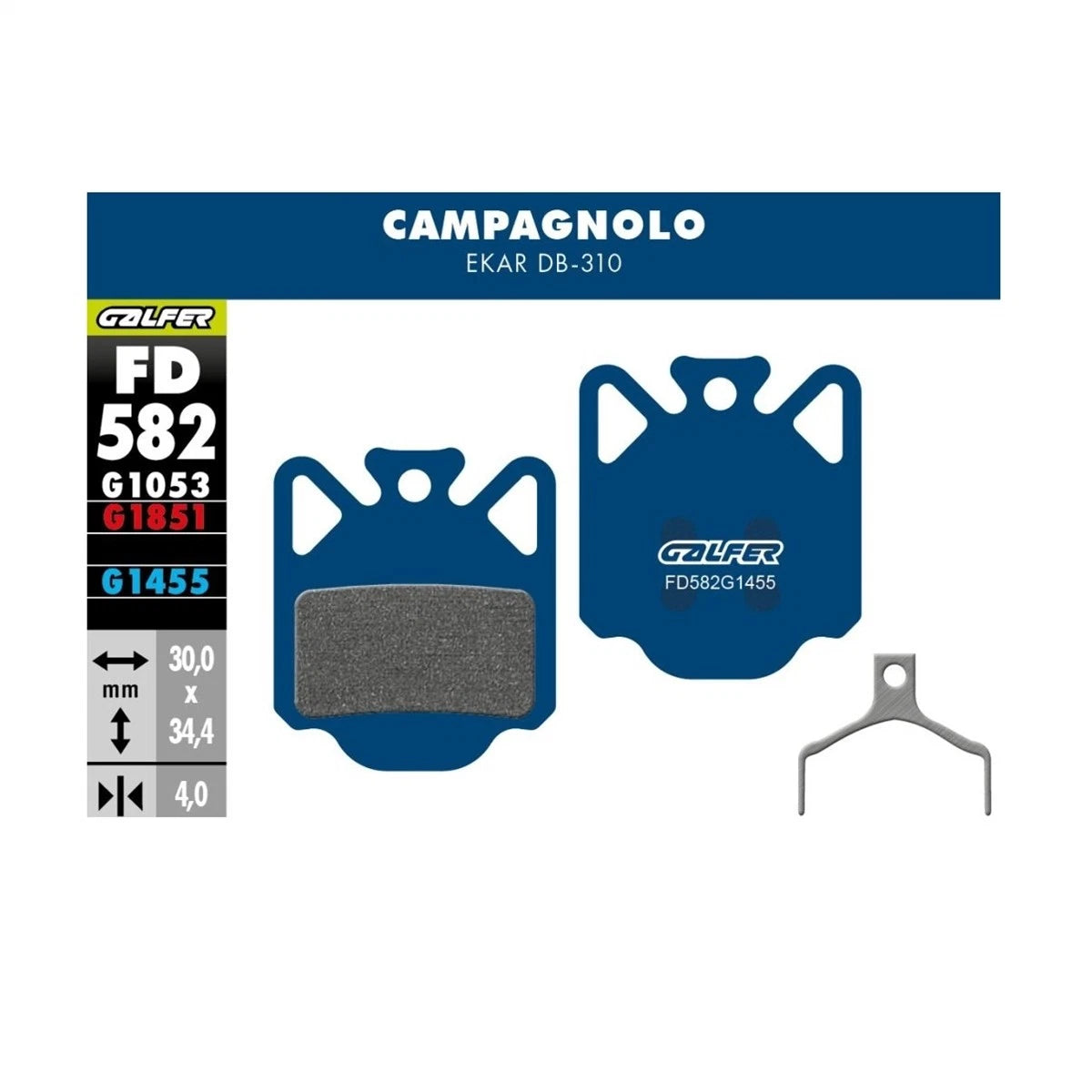 Galfer Disc Brake Pads for Campagnolo Ekar DB 310 FD582 G1455 Road Gravel Blue