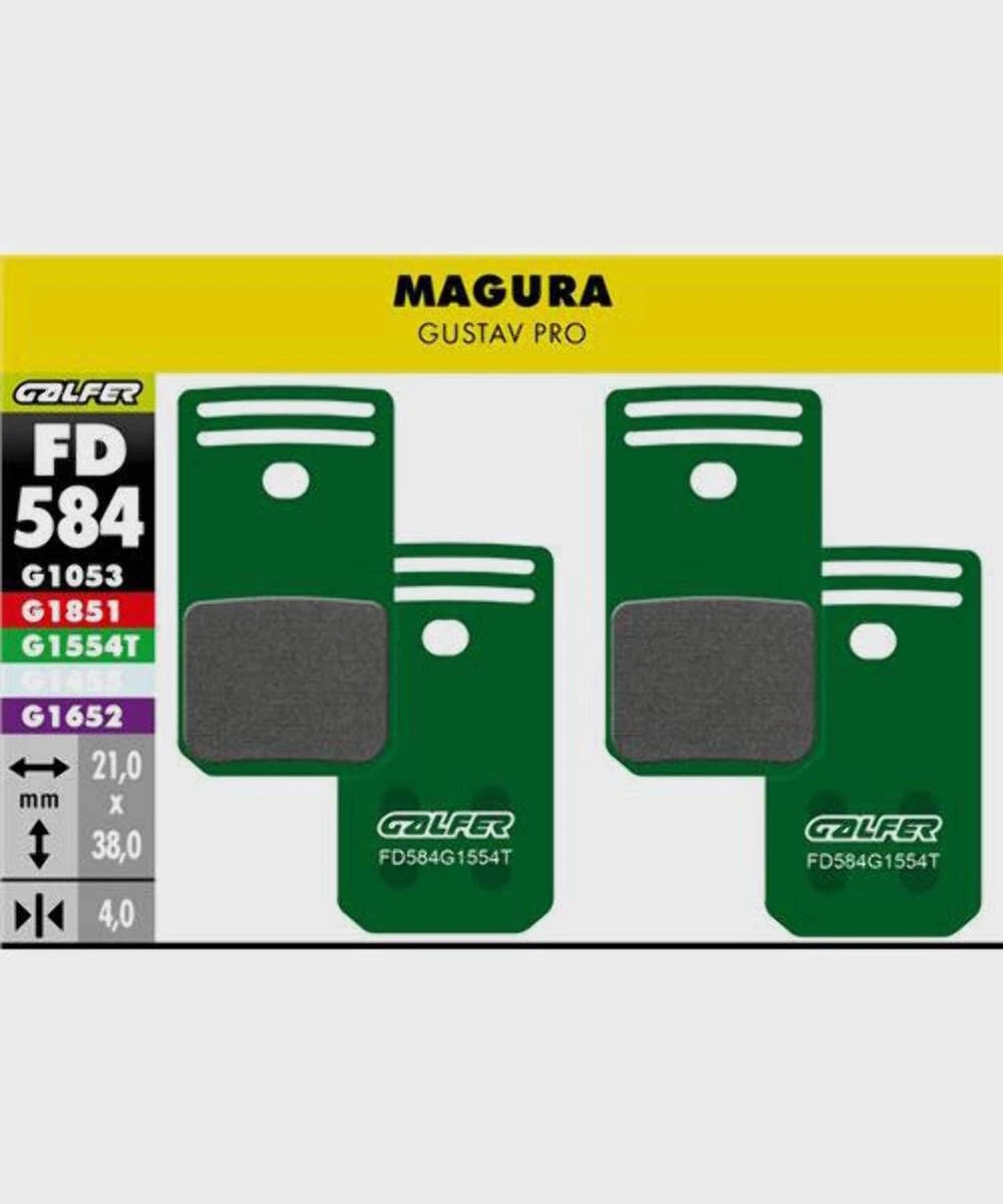Galfer Disc Brake Pads for Magura Gustav Pro - FD584 G1554T Pro Green
