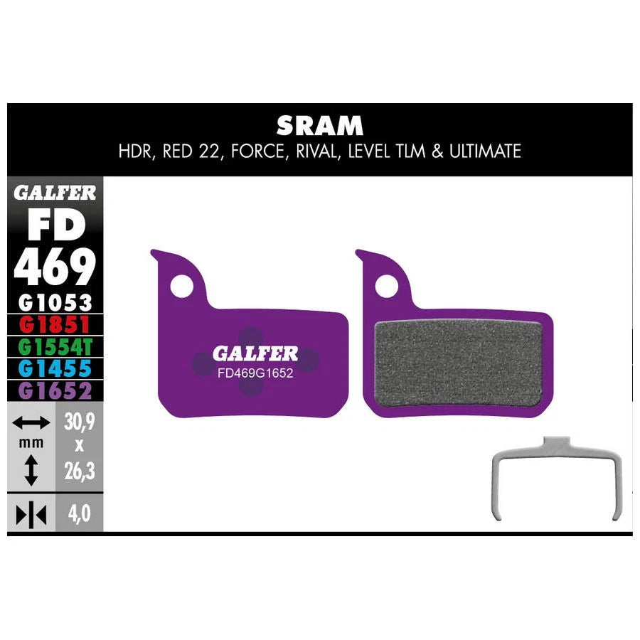 Galfer Disc Brake Pads for Force Apex 22 Level - FD469 G1652 - eBike Purple