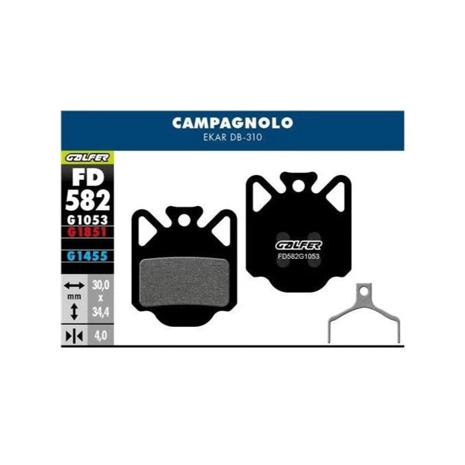 Galfer Disc Brake Pads for Campagnolo Ekar DB 310 FD582 G1053 Performance Black