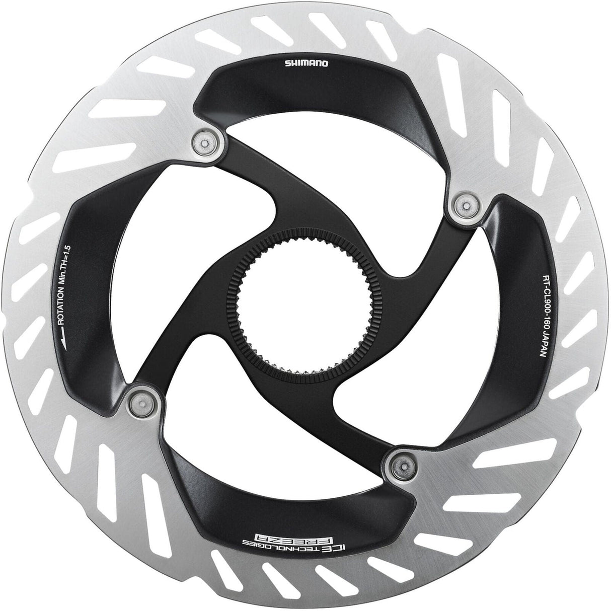 Disque de frein Shimano RT-CL800 Ice Tech FREEZA. Anneau de verrouillage interne. 140, 160 mm INT.