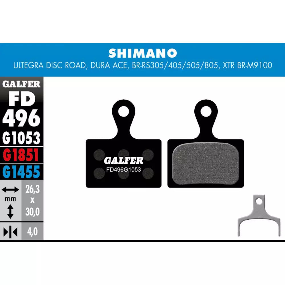 Galfer Disk Brake Pads For Shimano Ultegra 105 FD496 G1053 - Performance Black