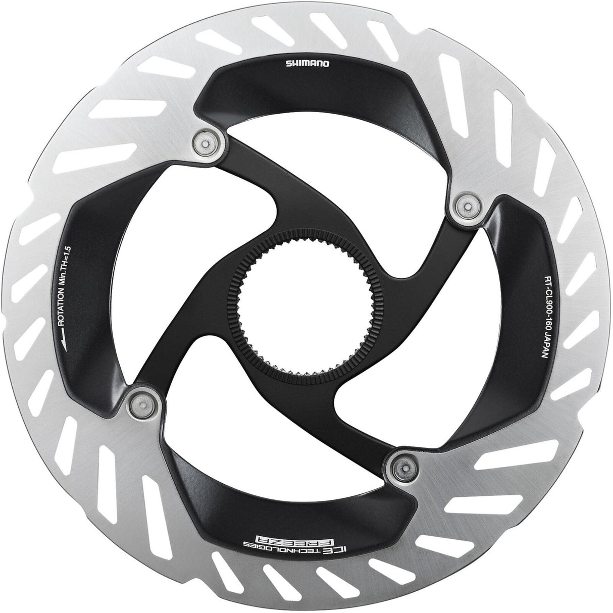 Disque de frein Shimano RT-CL800 Ice Tech FREEZA. Anneau de verrouillage interne. 140, 160 mm INT.