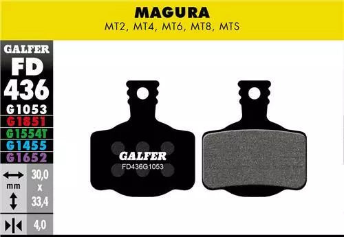 Galfer Brake Pads For Magura MT2 MT4 MT6 MT8 MTS FD436 G1053 - Performance Black