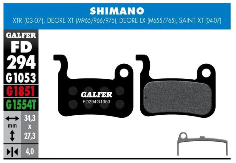 Galfer Disk Brake Pads For Shimano Deore LX FD294 G1053 - Performance Black