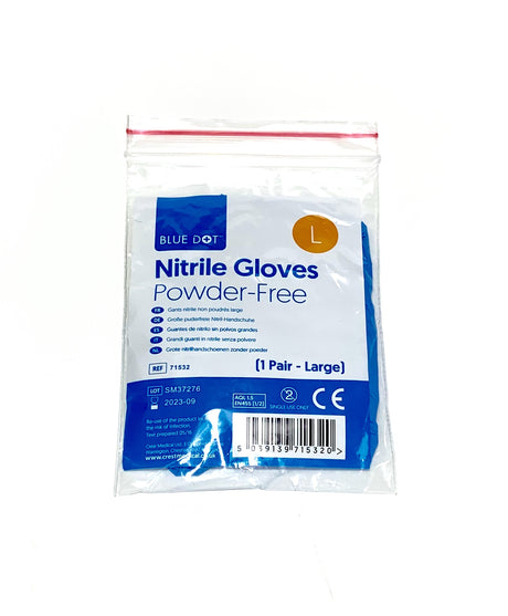 Powder Free Nitrlie Safety Gloves (Large)