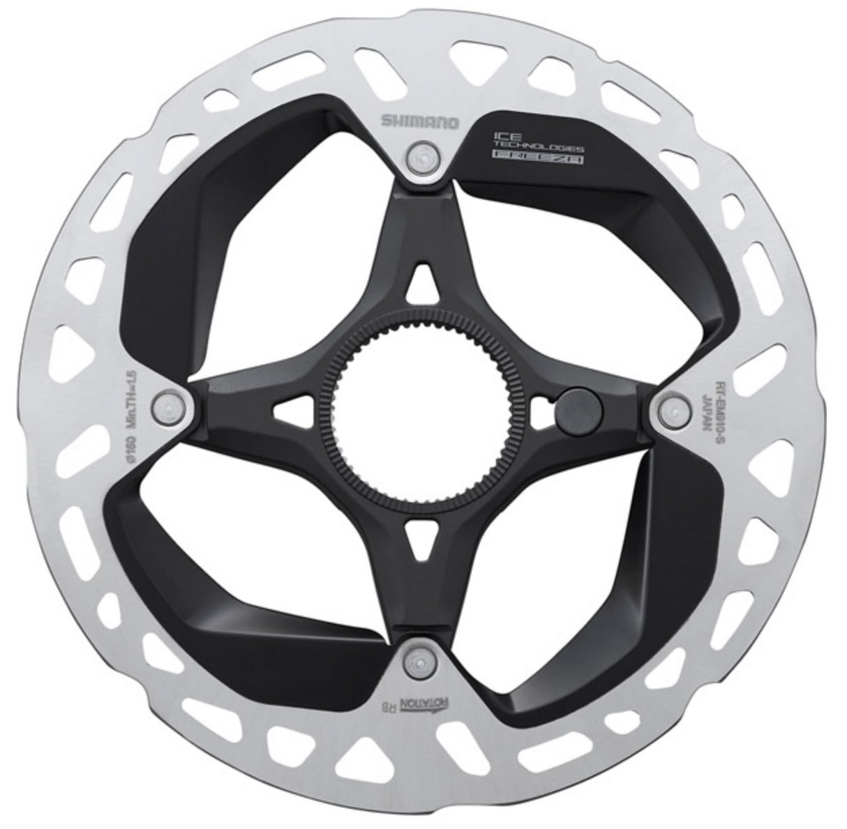 Shimano RT-EM910 STEPS E-bike FREEZA Rotor With Lock-ring, Ice Tech. 160mm, 180mm, 203mm. EXT