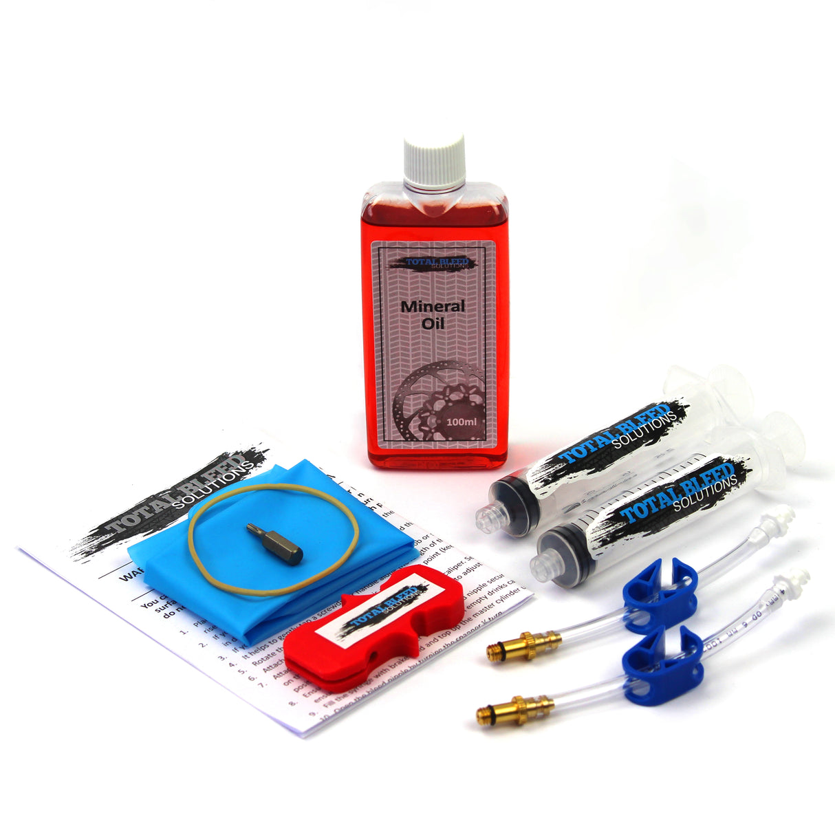 Kit de purge TBS pour freins de vélo Tektro - TRP avec option 100 ml d'huile minérale