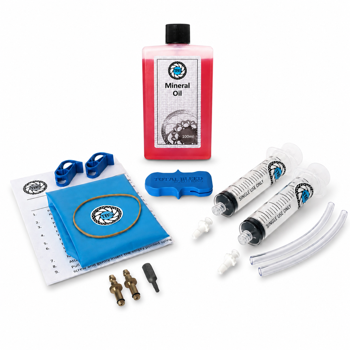 TBS Bleed Kit For Formula With Optional 100ml Mineral or DOT Fluid