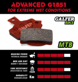 Galfer MTB Competition Brake Pads SRAM Code R, RSC, Guide RE, FD455 G1851 Red