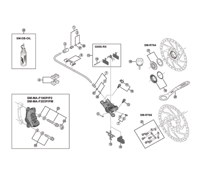 Shimano Brake Hose Connection Set for BH59 / 62. J-Kit - standard fit compatible