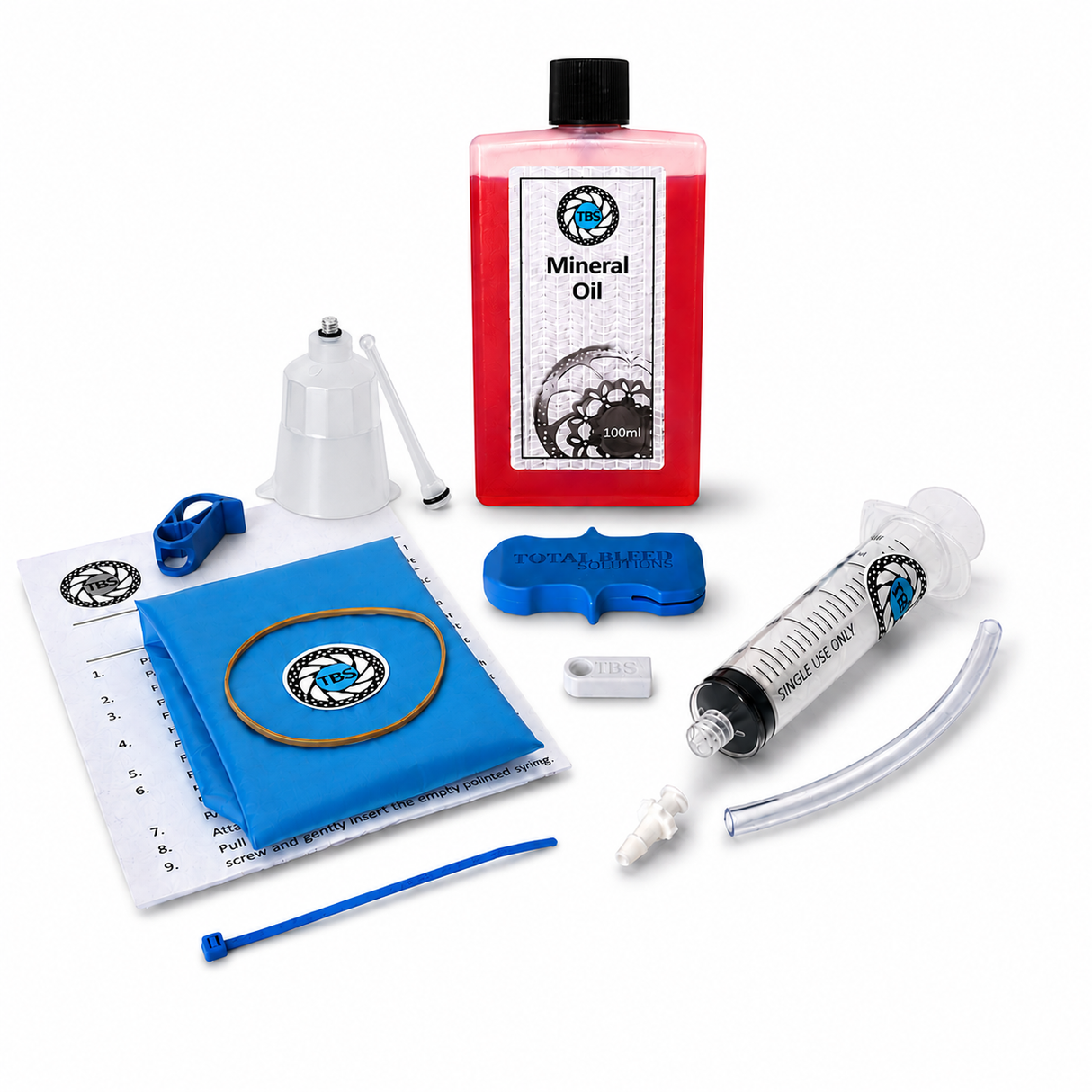 Kit de purge TBS FUNNEL pour Shimano Mountain avec 100 ml d'huile minérale en option