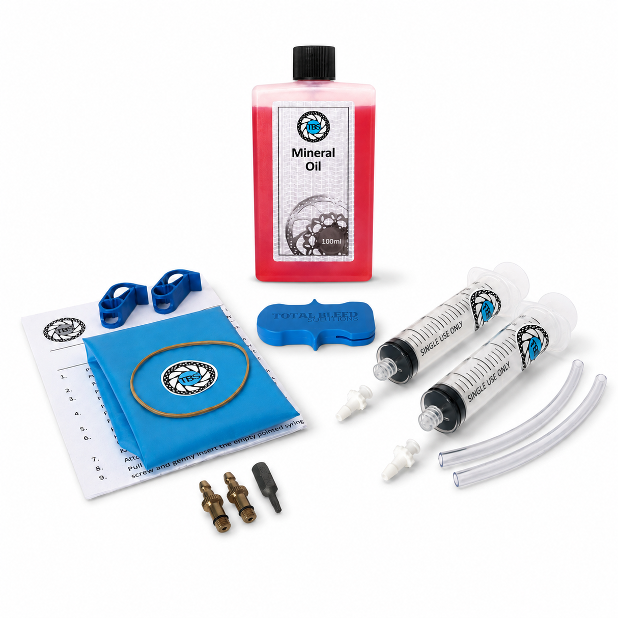 Kit de purge TBS pour Tektro/TRP avec fluide minéral 100 ml en option