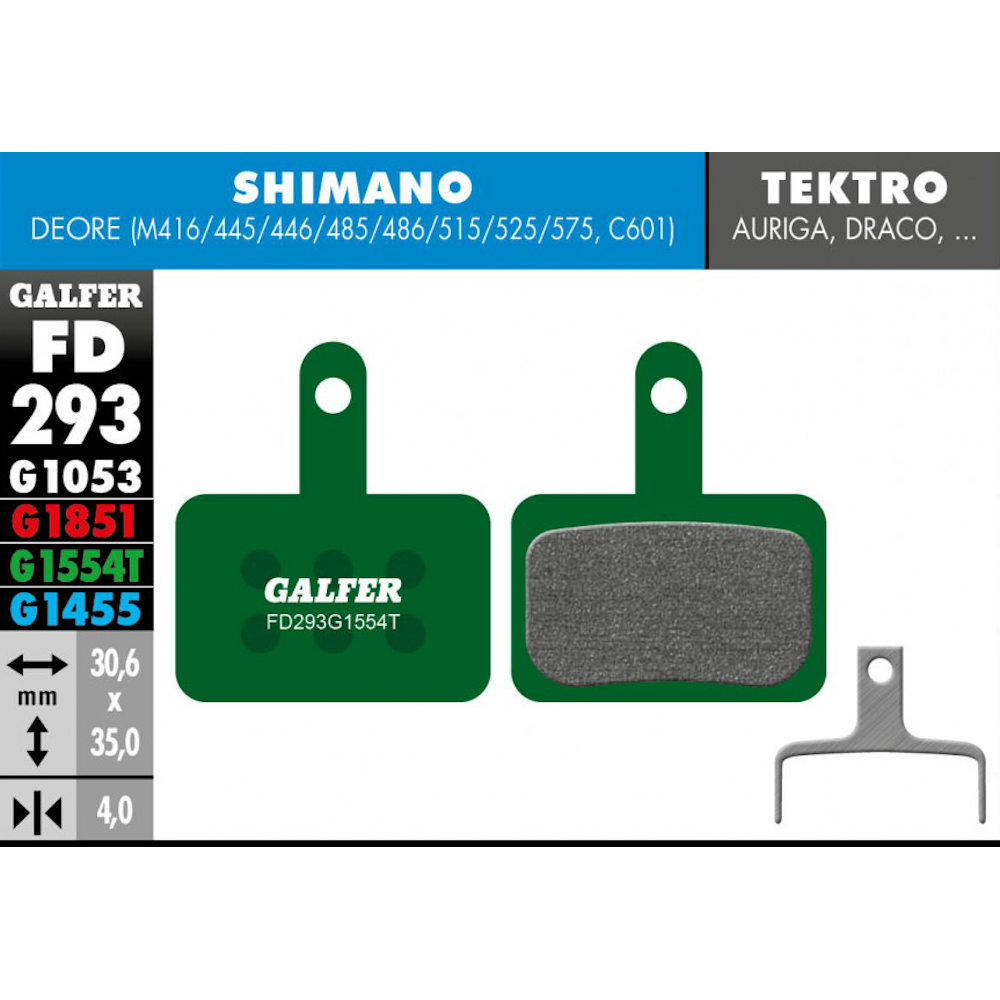 Galfer Disc Brake Pads for Shimano Deore Tektro TRP FD293 G1554T Pro Total Bleed Solutions