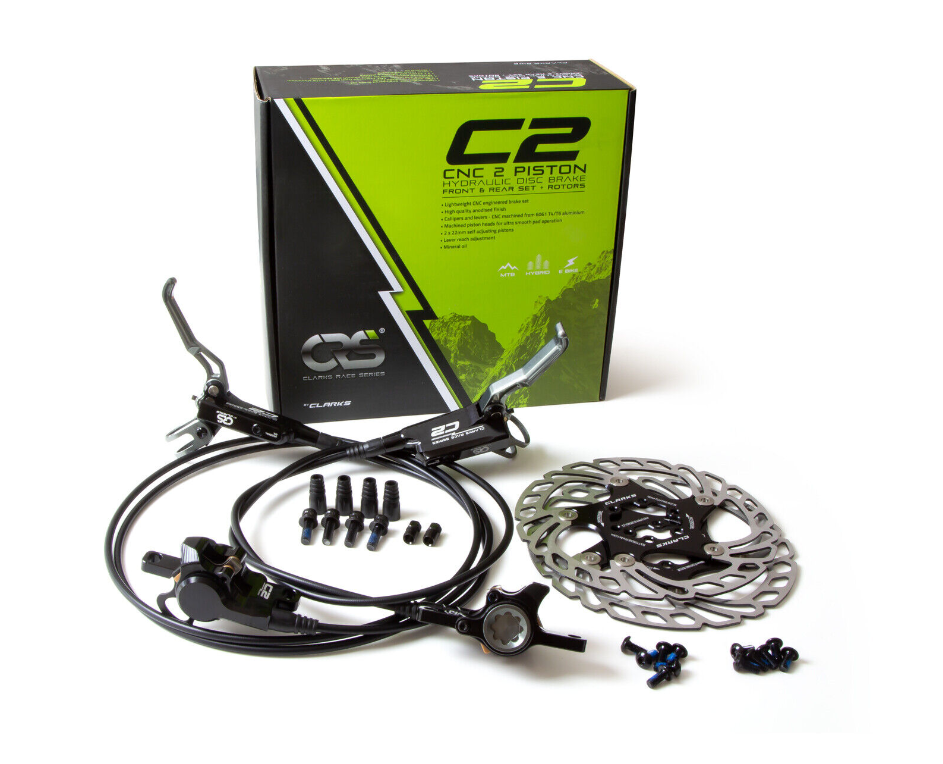 Clarks CRS C2 CNC 2 Piston Hydraulic Disc Brake Set - Front & Rear - 160/160mm