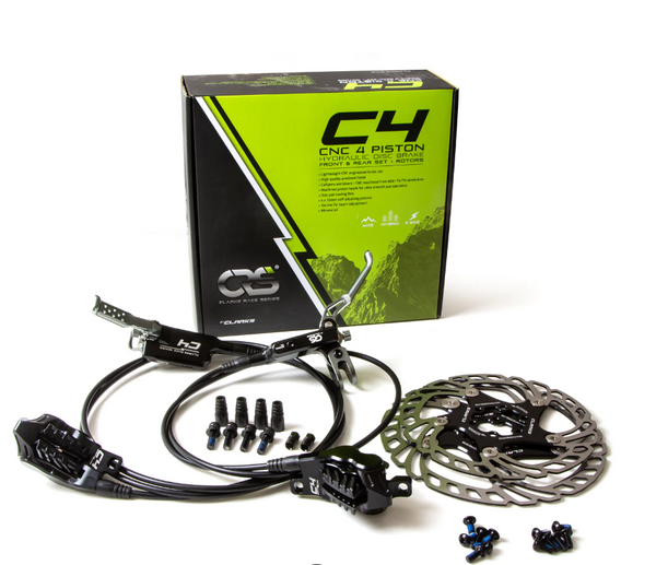CLARKS Race Series CRS C4 MTB, E-bike Hydraulic Disc Brake Set 4 Piston