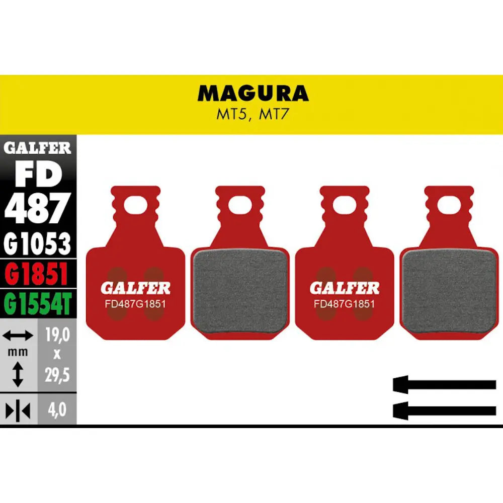 Galfer Disc Brake Pads for Magura MT Series MT5 MT7  - FD487 G1851 Advanced Red