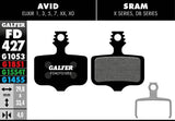 Galfer Disc Brake Pads for SRAM Avid - FD427 G1053 - Performance Black
