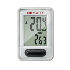 Cateye Velo 9 Wired Cycling Computer - White - Special Offer!
