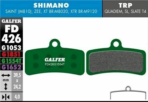 SHIMANO FD426 Brake Pads - Replacement Bicycle Brake Pads - Green
