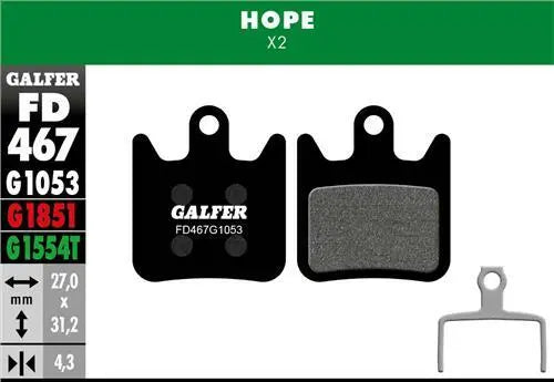 Pastiglie per freni Galfer Hope Mono Trial Sinterizzato